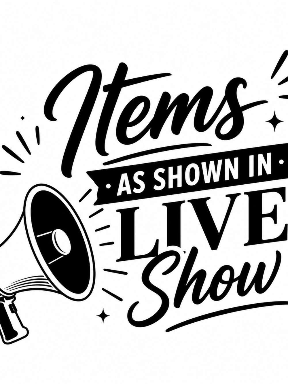 Black and White 'Live Show' Wall Art Print